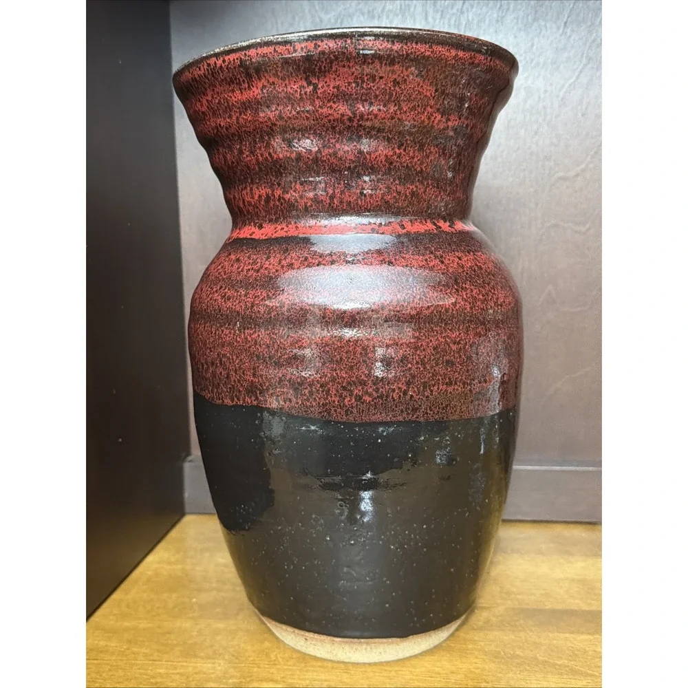 Cole Studio Art Pottery Vase Red Small Batch 11.75